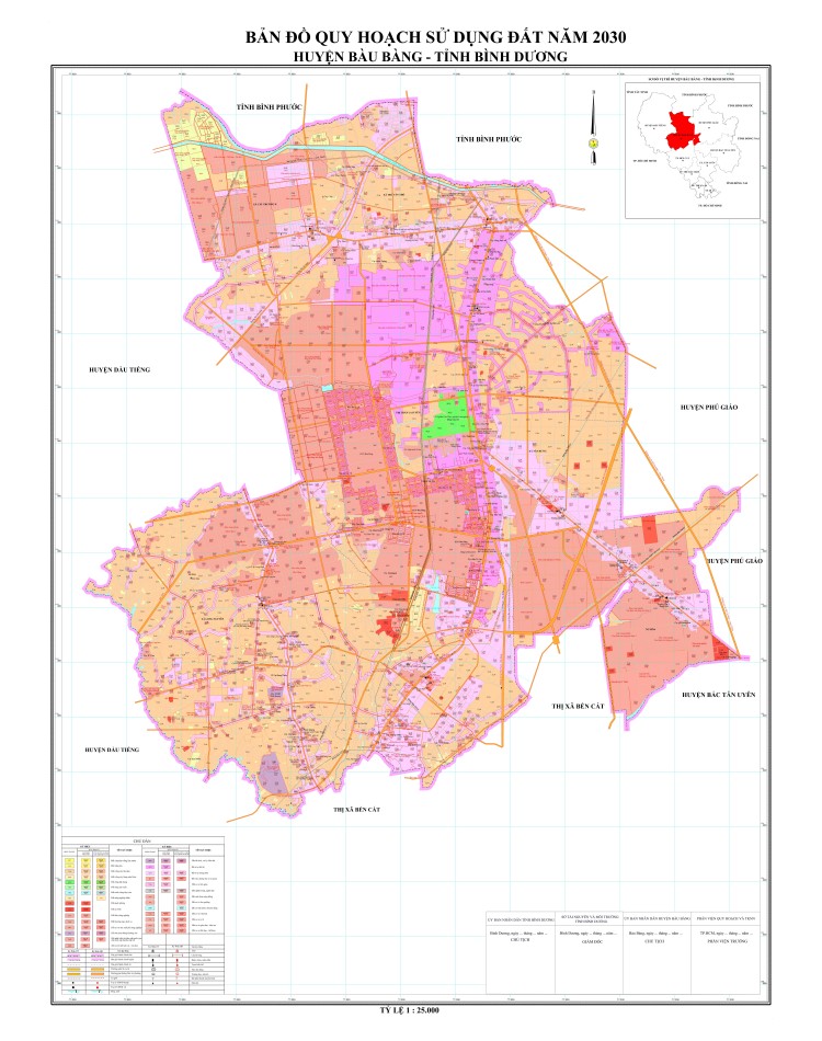 Bản đồ quy hoạch sử dụng đất tại huyện Bàu Bàng tầm nhìn đến năm 2030