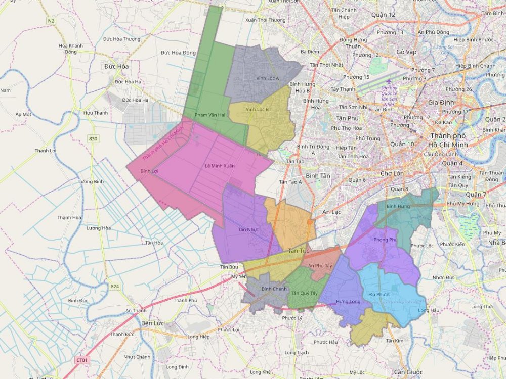 Bản đồ Hành chính Huyện Bình Chánh & Thông tin quy hoạch đến năm 2030
