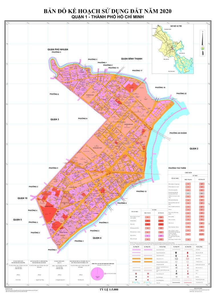 Bản đồ kế hoạch sử dụng đất Quận 1 tại Thành phố Hồ Chí Minh mới nhất