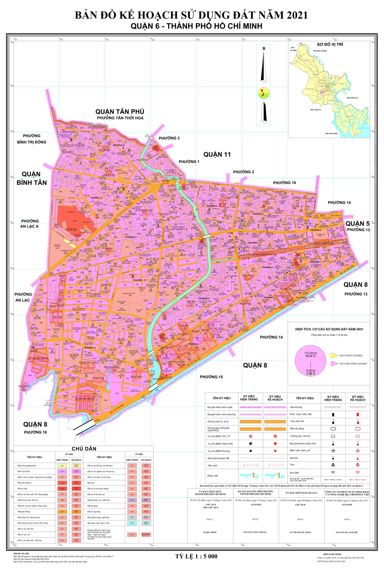 Bản đồ kế hoạch sử dụng đất tại Quận 6 năm 2021