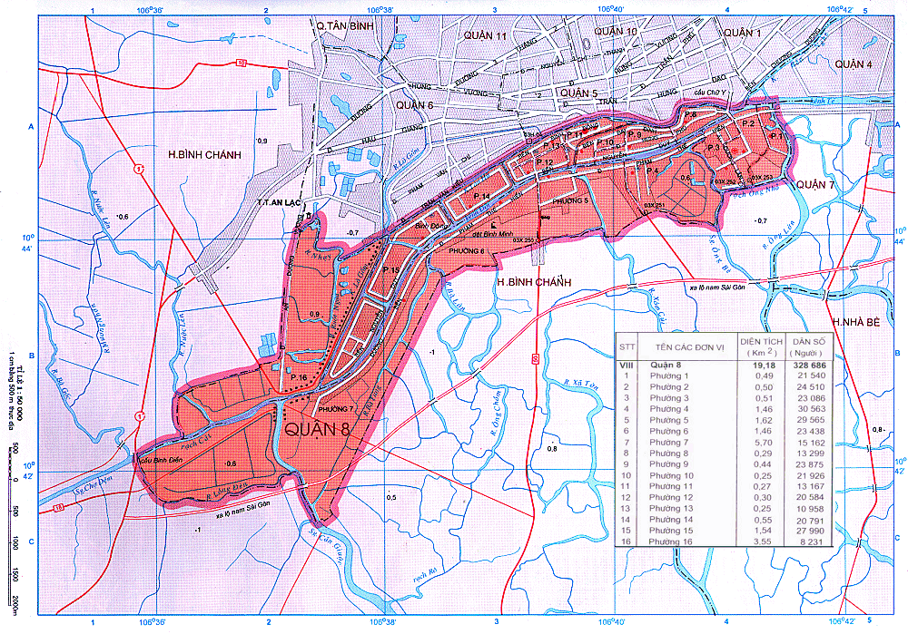 Bản đồ quy hoạch giao thông tại Quận 8