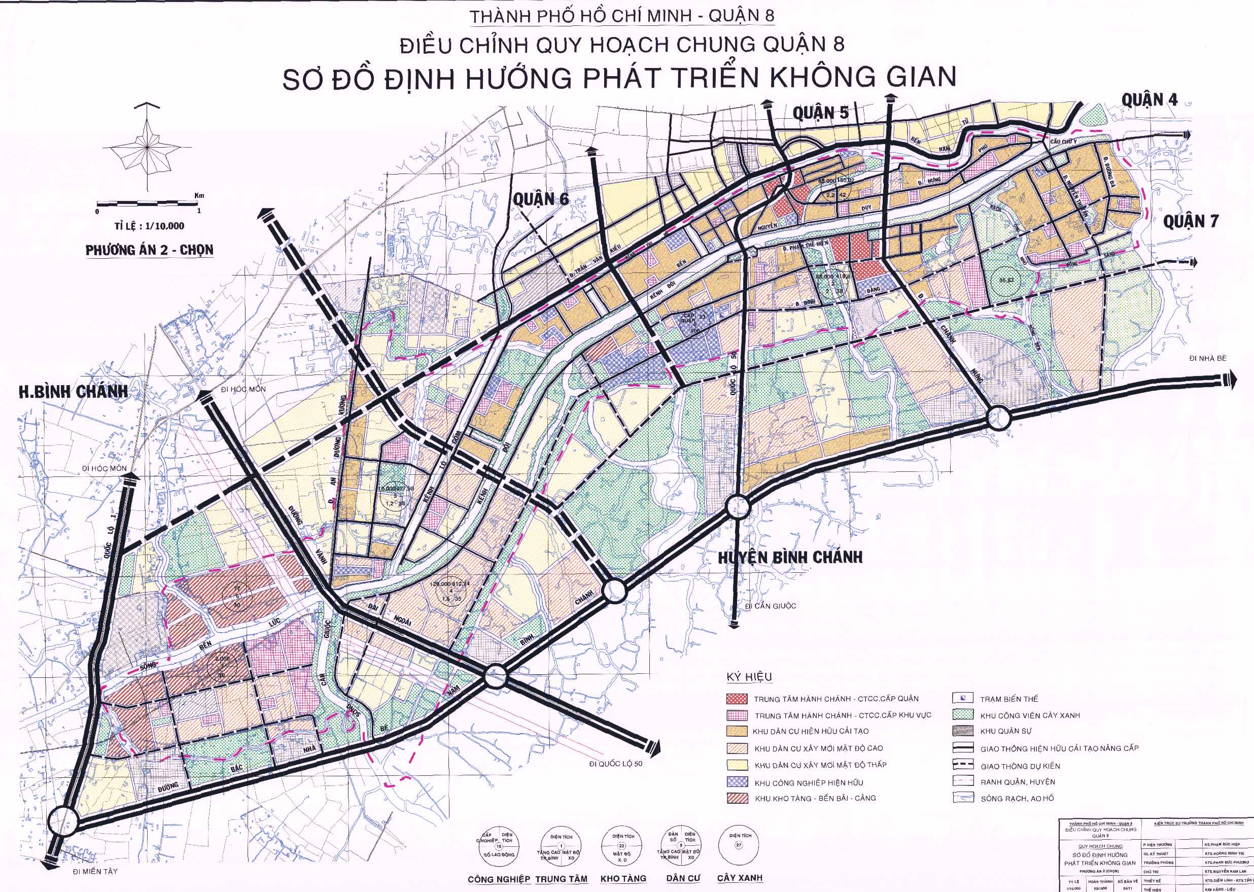 Bản đồ quy hoạch đính hướng phát triển không gian tại quận 8