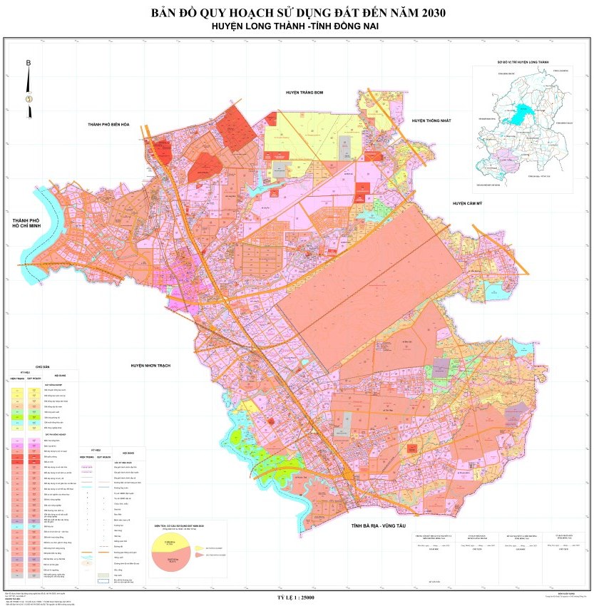 Bản đồ chính thức quy hoạch sử dụng đất huyện Long Thành đến năm 2030