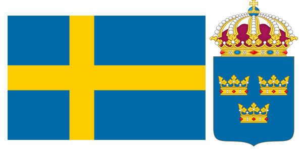 Quốc kỳ và quốc huy của nước Thụy Điển
