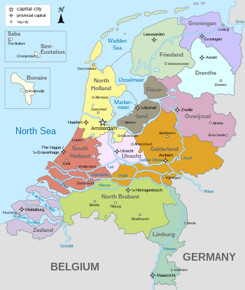 Bản đồ đơn vị hành chính đất nước Hà Lan