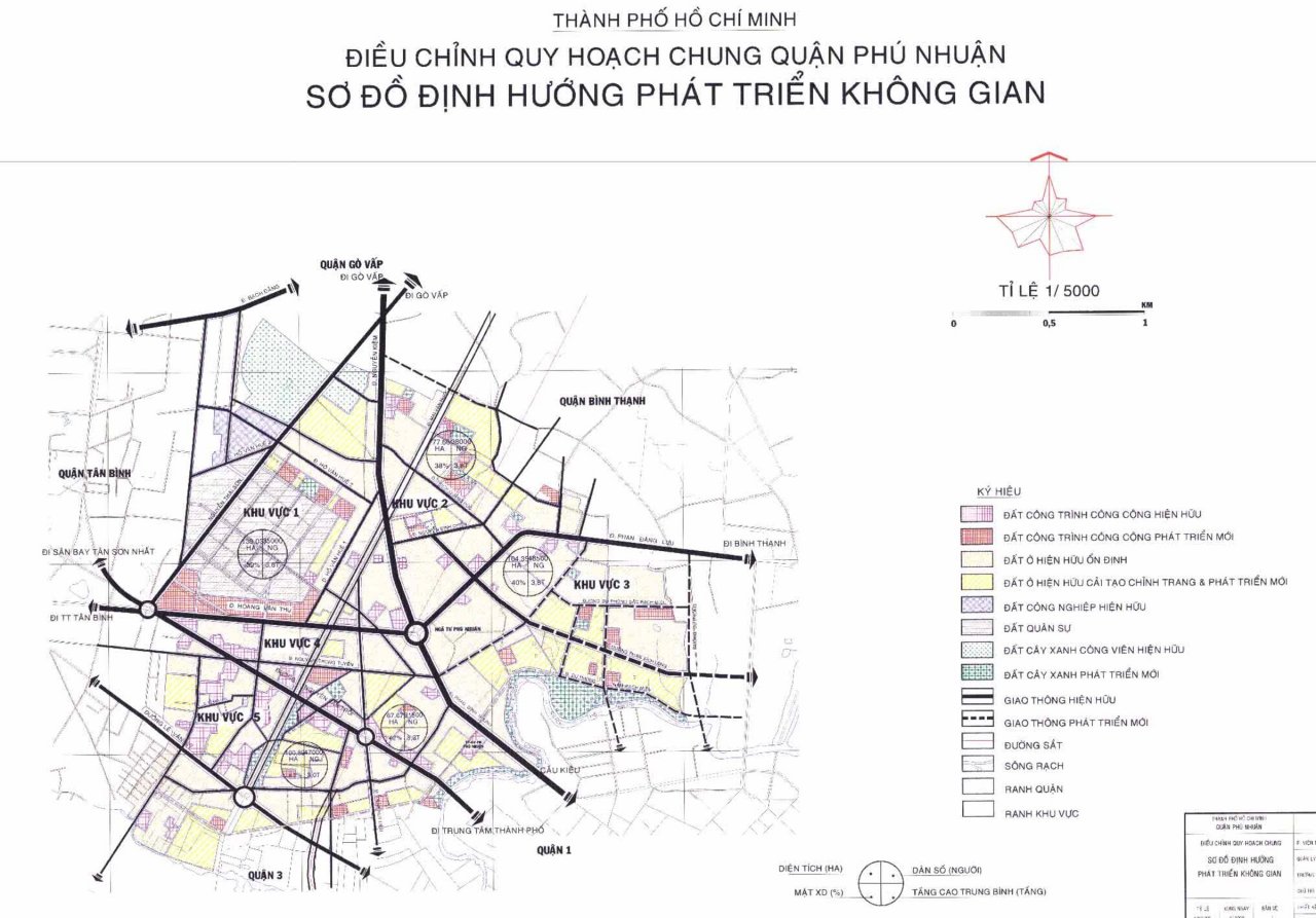 Bản đồ quy hoạch phát triển không gian tại Quận Phú Nhuận 