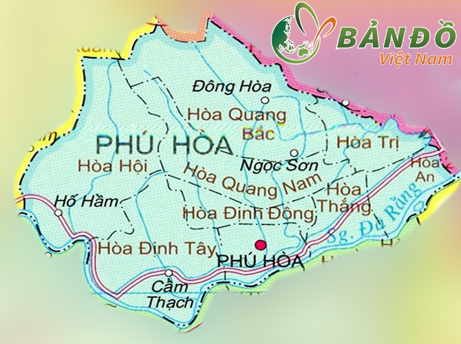 Bản đồ các xã tại huyện Phú Hòa