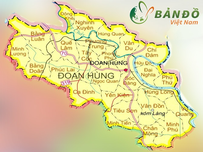 Bản đồ hành chính các xã tại huyện Đoan Húng