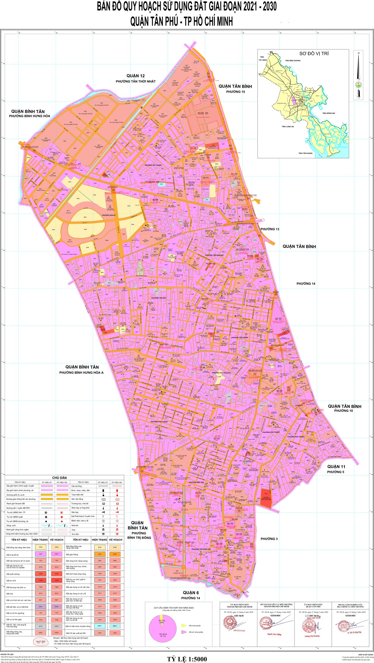 Bản đồ quy hoạch sử dụng đất Quận Tân Phú giai đoạn từ năm 2021 – 2030
