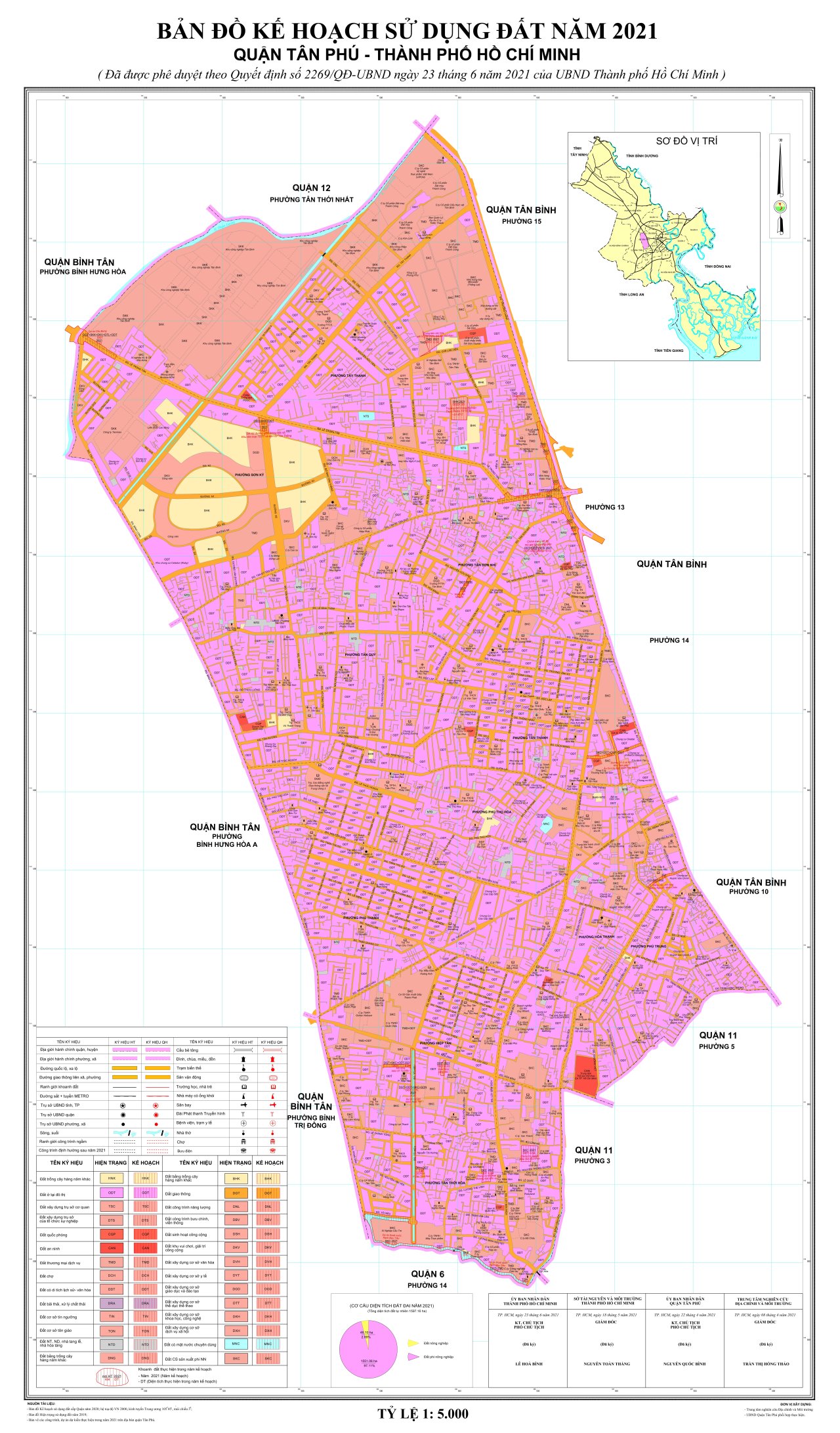 Bản đồ quy hoạch sử dụng đất Quận Tân Phú đến năm 2021