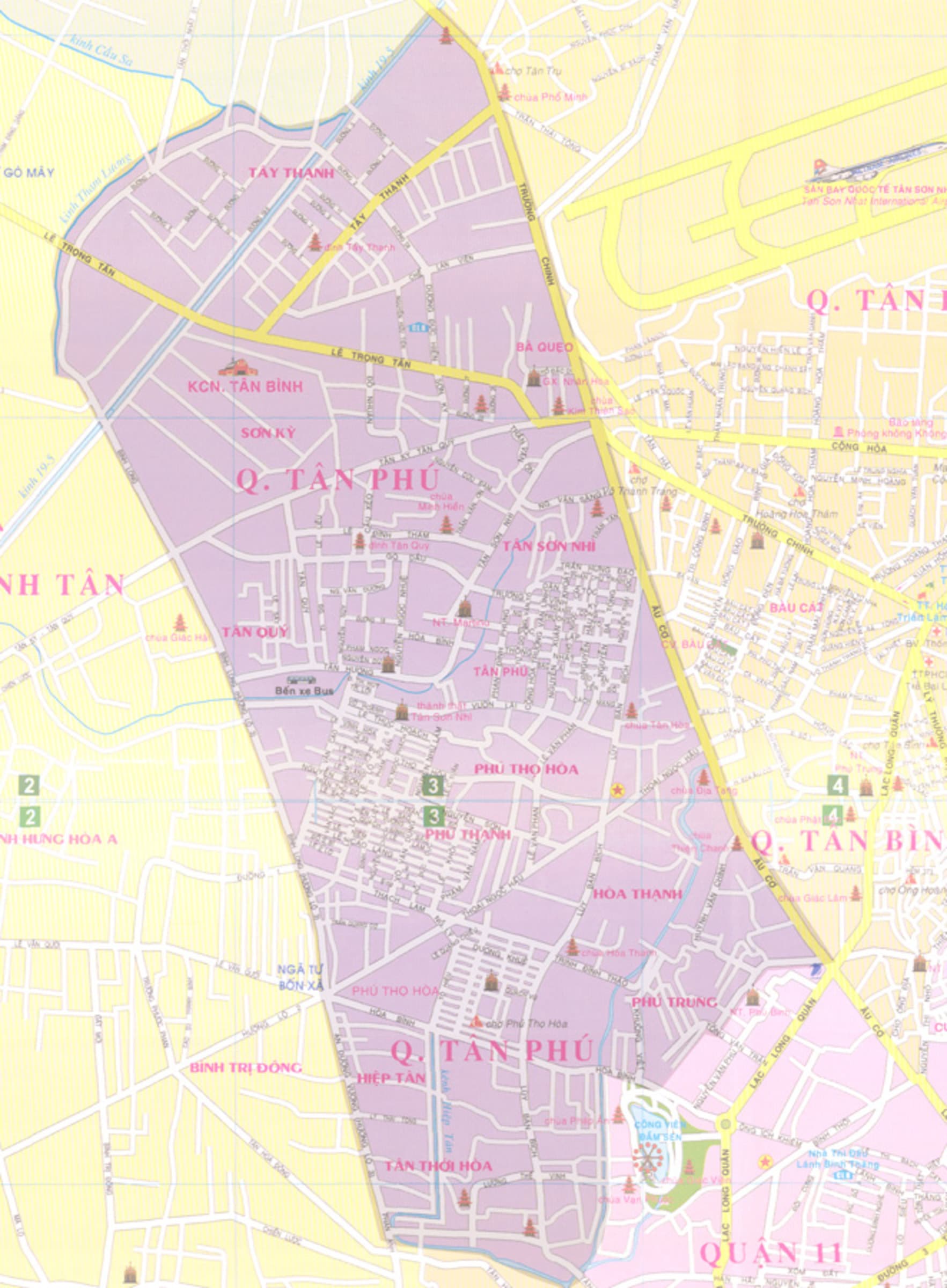 Bản đồ hành chính Quận Tân Phú mới nhất năm 2022