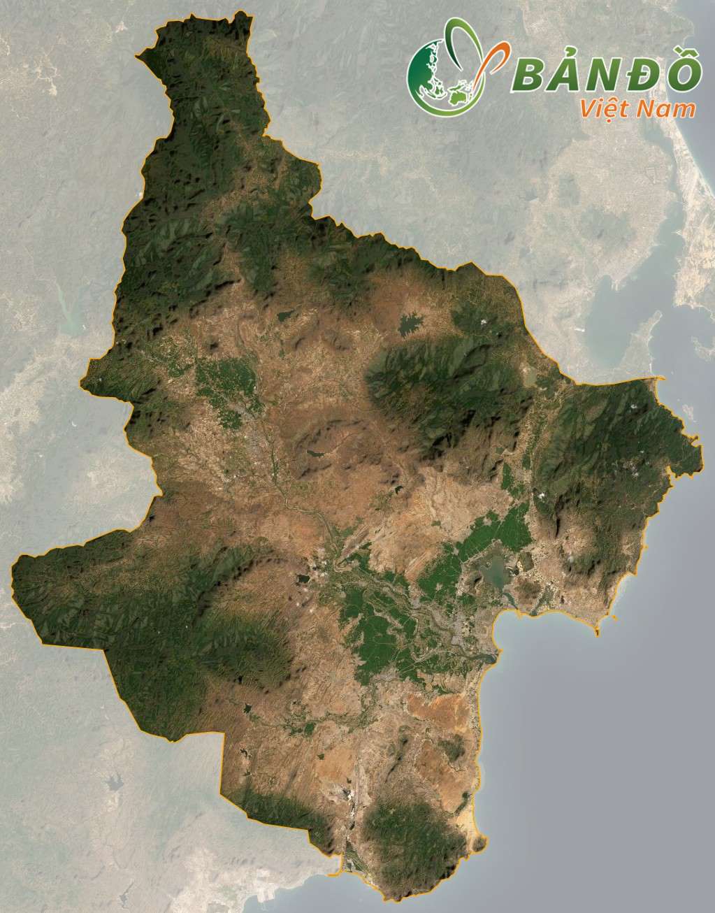 Bản đồ tỉnh Ninh Thuận trên Vệ tinh