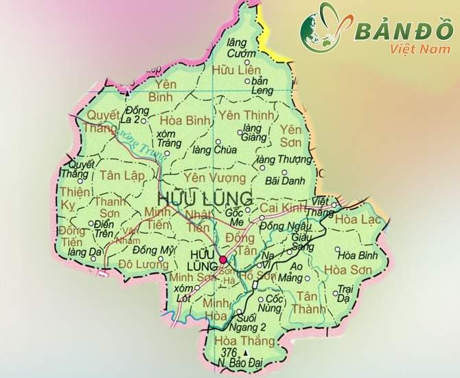 Bản đồ hành chính huyện Hữu Lũng