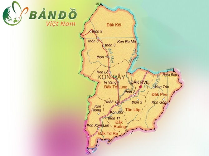 Bản đồ hành chính huyện Kon Rẫy