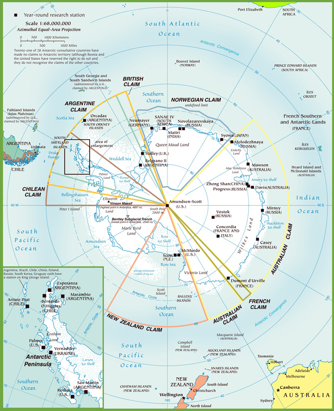 Bản đồ Châu Nam Cực khổ lớn phóng to năm 2022