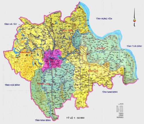Bản đồ hành chính tỉnh Hà Nam năm 2022