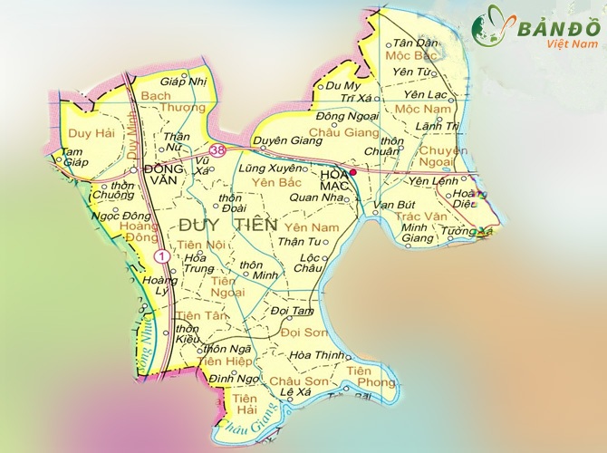 Bản đồ thị xã Duy Tiên
