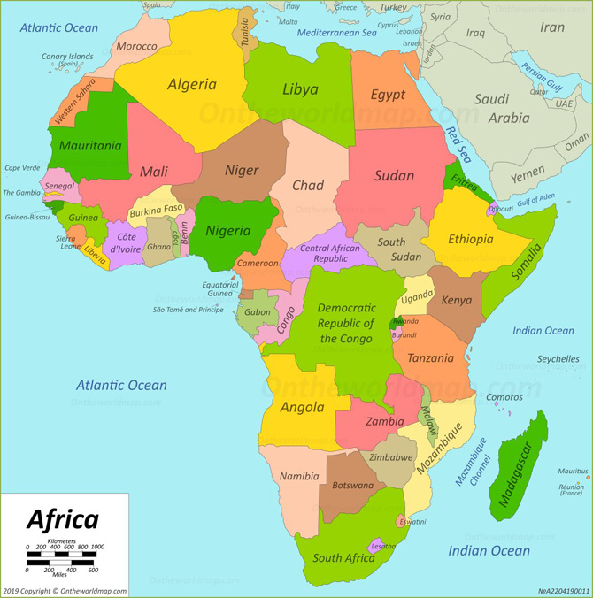 Bản đồ các quốc gia ở Châu Phi