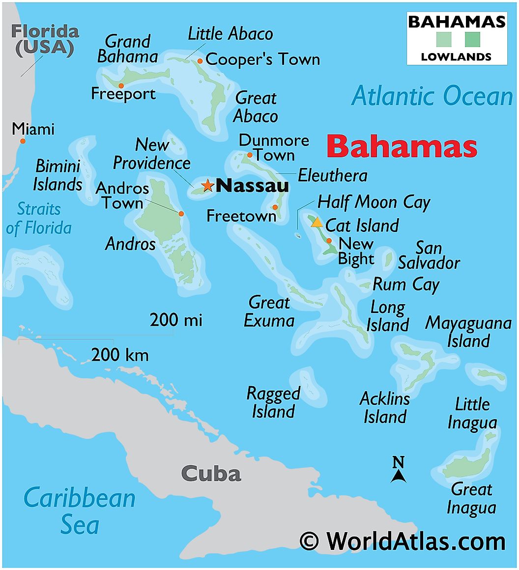 Bản đồ nước The Bahamas (The Bahamas Map) khổ lớn năm 2023