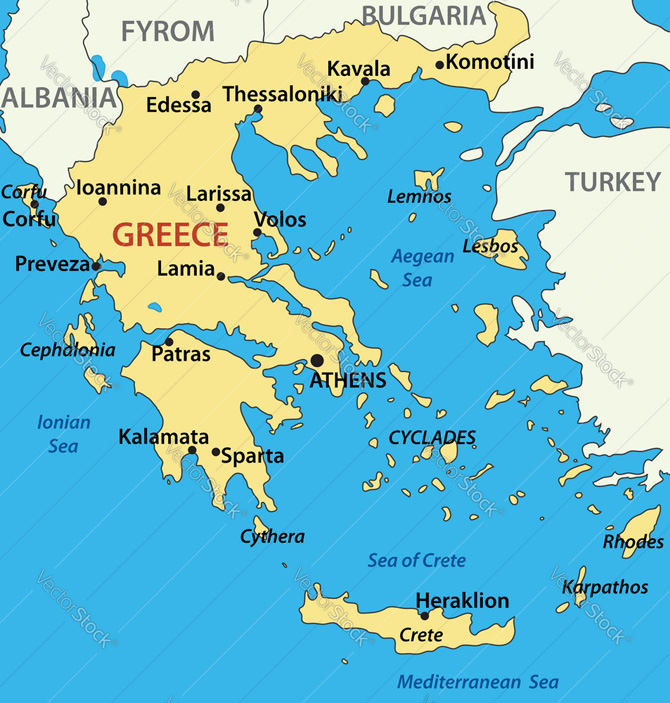 Hy Lạp vị trí bản đồ.