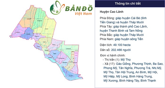 Bản đồ hành chính Huyện Cao Lãnh