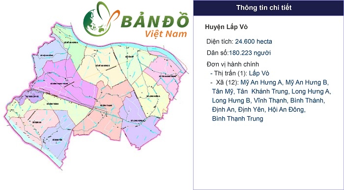 Bản đồ hành chính Huyện Lấp Vò   