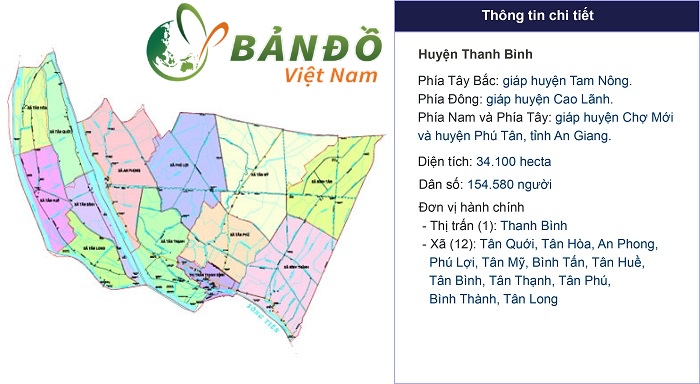 Bản đồ hành chính Huyện Thanh Bình    