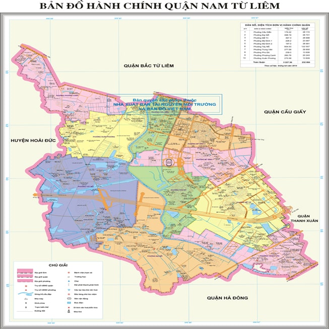 Bản đồ hành chính các phường tại Quận Bắc Từ Liêm