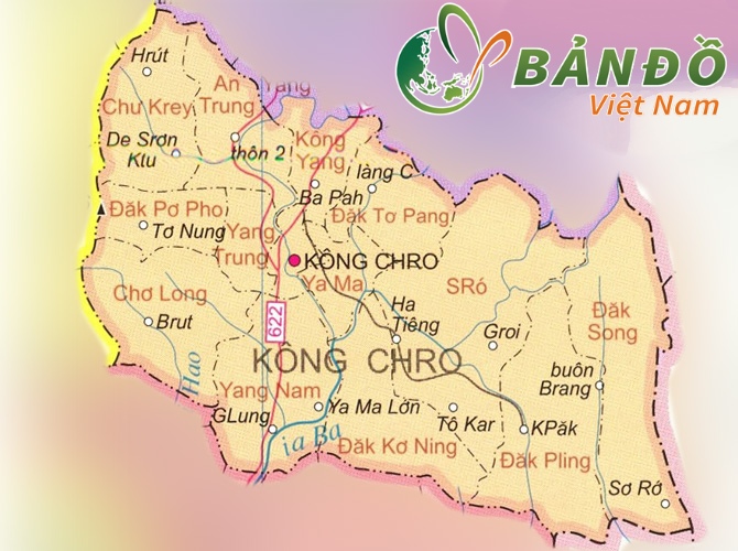 Bản đồ hành chính huyện Kông Chro