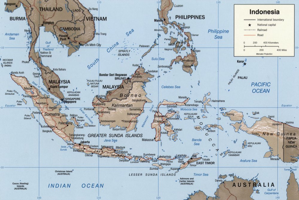 Bản đồ hành chính nước Indonesia khổ lớn phóng to