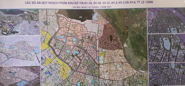 Bản đồ quy hoạch phân khu tại 4 quận nội đô lịch sử vừa được UBND TP Hà Nội phê duyệt