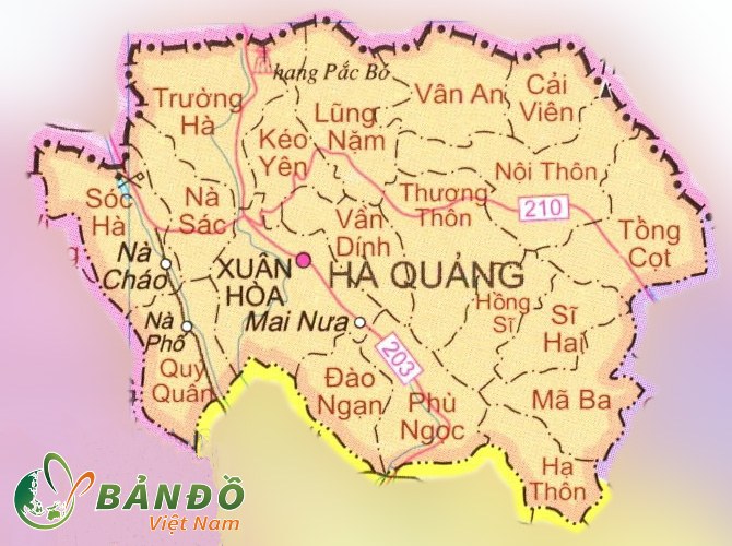Bản đồ hành chính huyện Hà Quảng