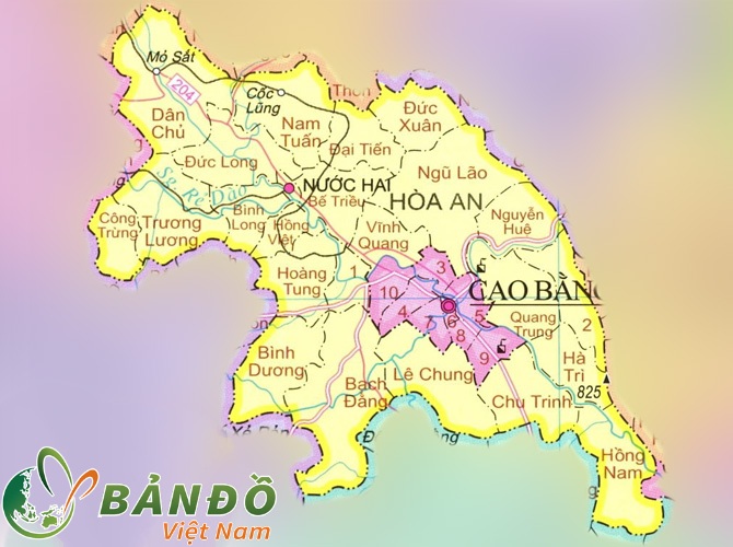 Bản đồ hành chính huyện Hòa An