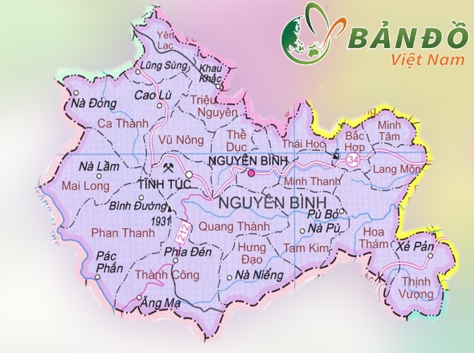 Bản đồ hành chính huyện Nguyên Bình