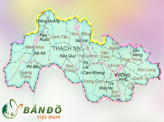 Bản đồ hành chính huyện Thạch An