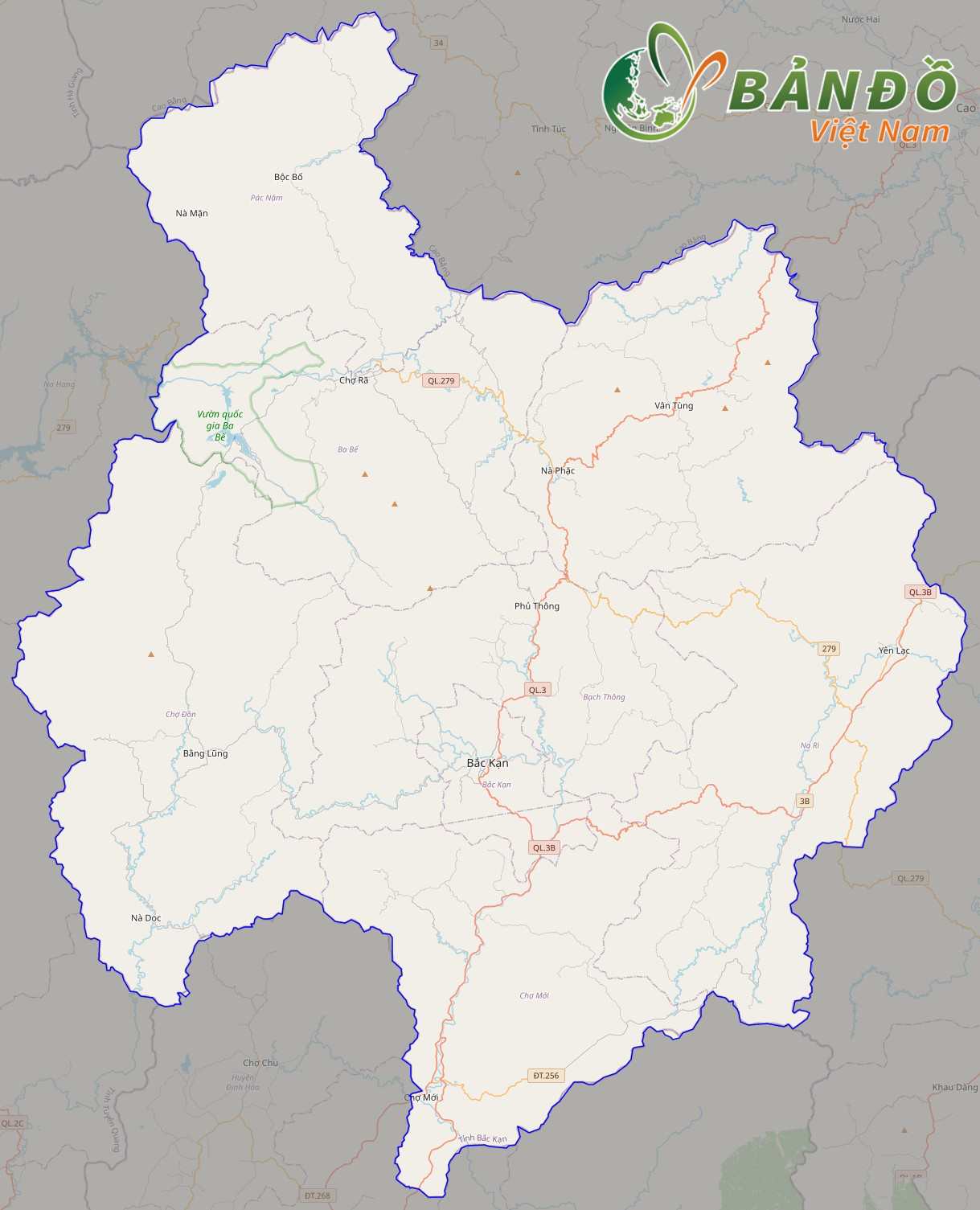 Bản đồ Hành chính tỉnh Bắc Kạn năm 2022