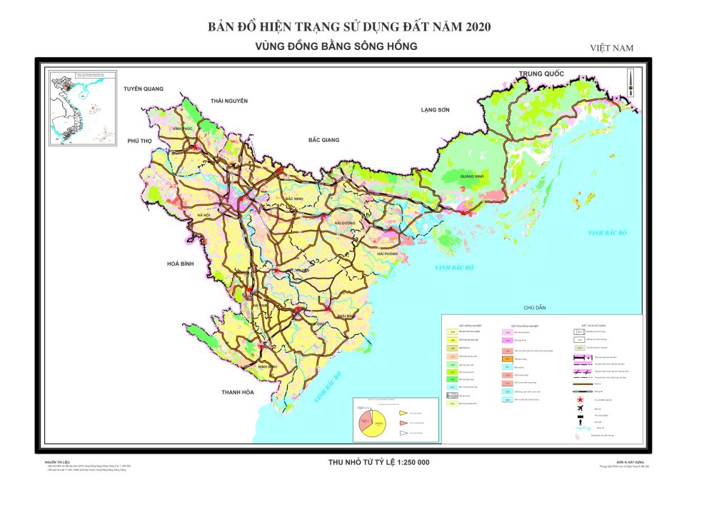 Bản đồ quy hoạch sử dụng đất tại vùng Đồng bằng Sông Hồng năm 2020