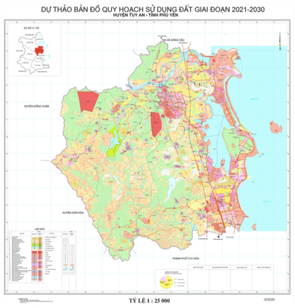 Bản đồ quy hoạch sử dụng đất huyện Tuy An mới nhất đến năm 2030