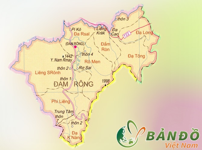 Bản đồ hành chính huyện Đam Rông