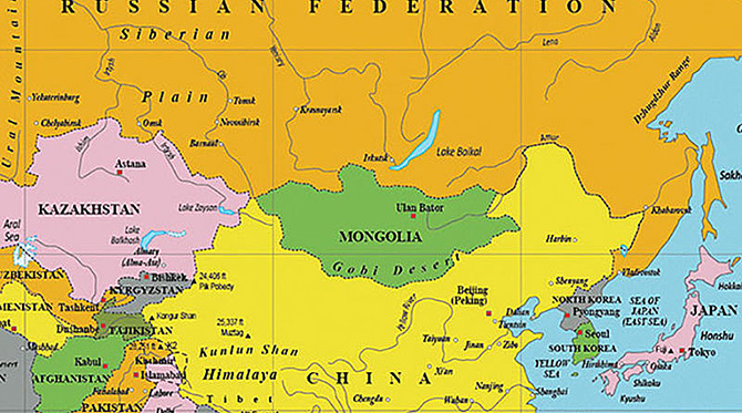 Bản đồ đất nước Mông Cổ năm 2022