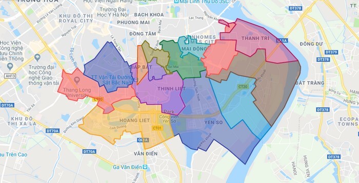 Bản đồ hành chính Quận Hoàng Mai & Thông tin quy hoạch mới nhất 1