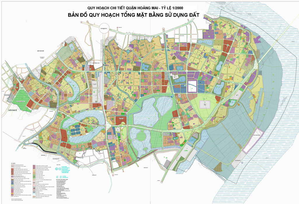 Bản đồ quy hoạch sử dụng đất tại Quận Hoàng Mai khổ lớn