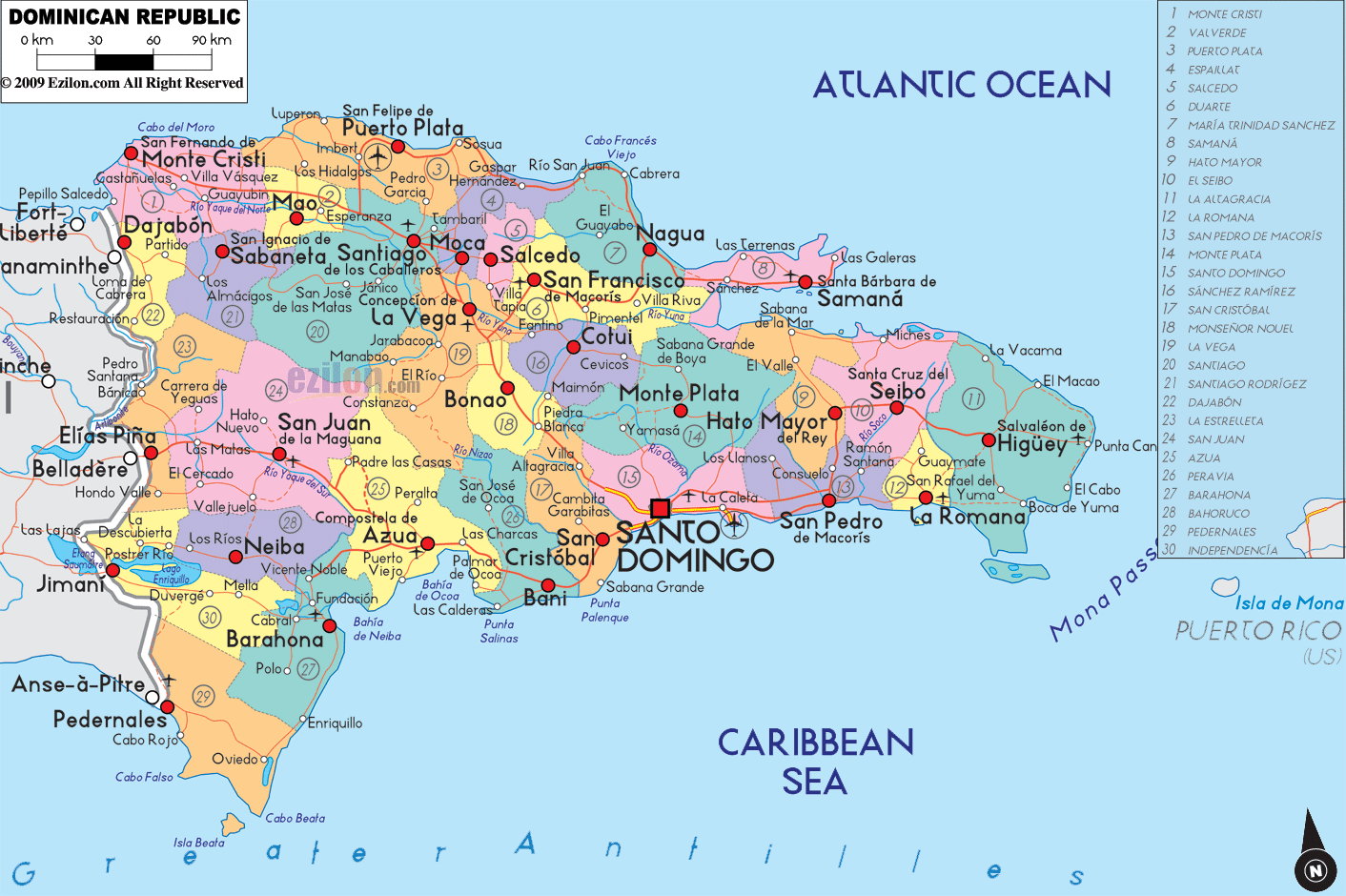 22161932 Political Map Of Dominican 