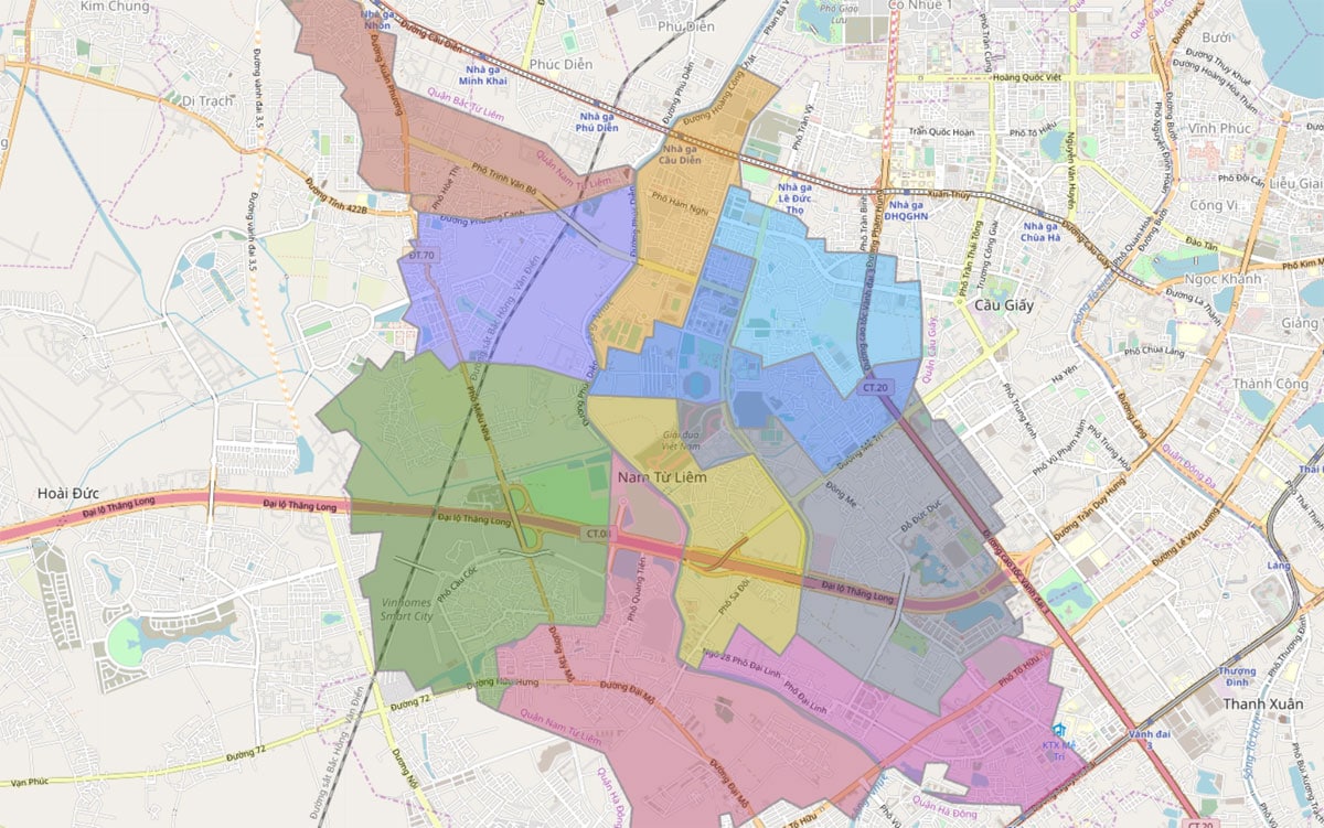 Bản đồ Quận Nam Từ Liêm & Thông tin quy hoạch đến năm 2030