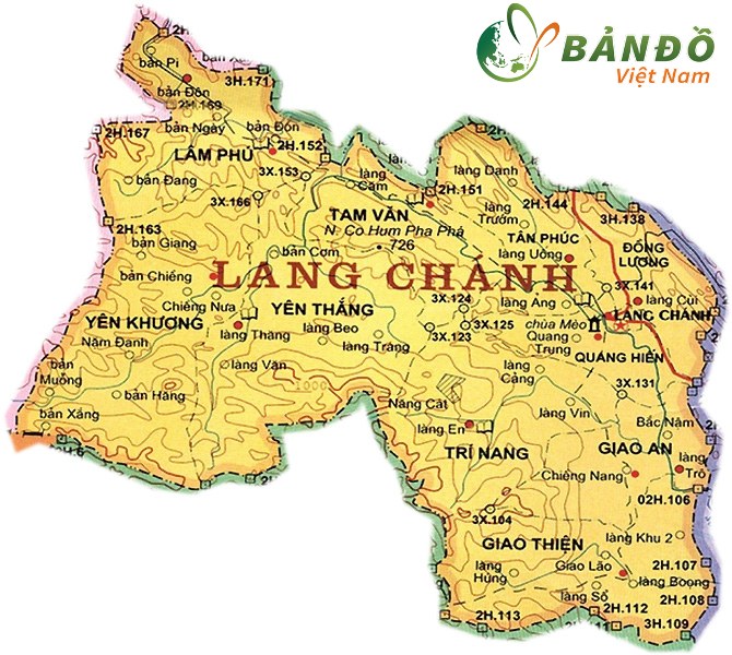 Bản đồ hành chính huyện Lang Chánh