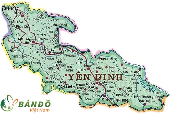 Bản đồ hành chính huyện Yên Định    