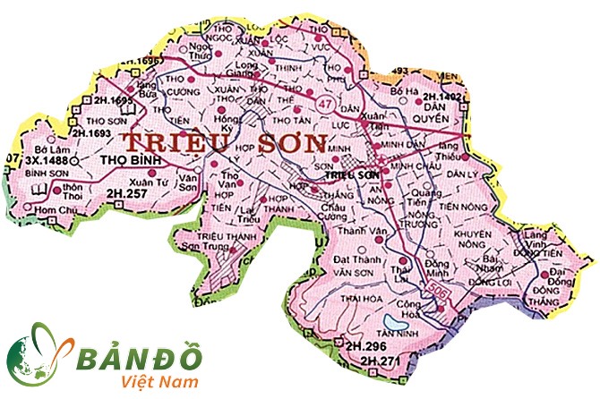 Bản đồ hành chính huyện Triệu Sơn    
