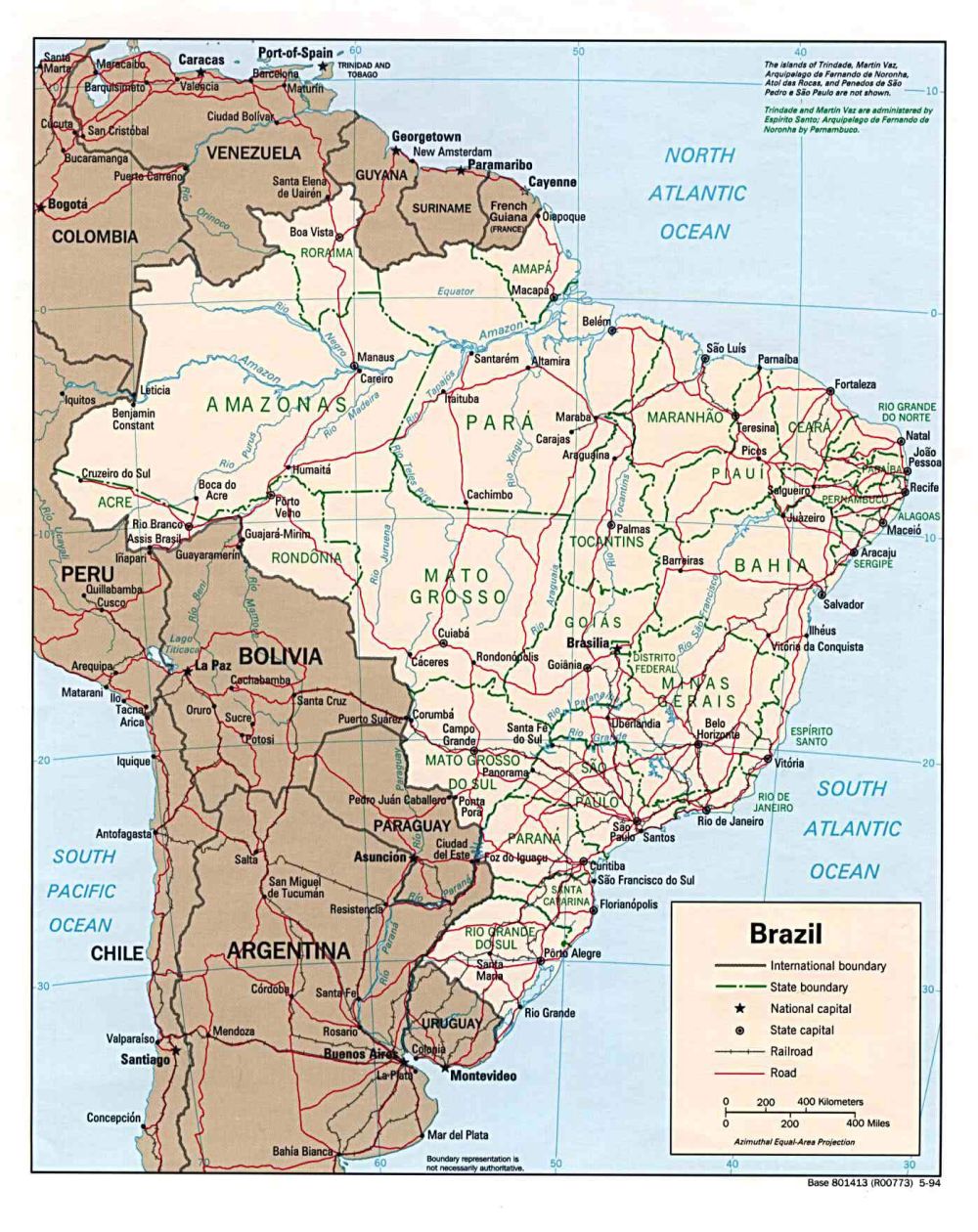Bản đồ nước Brazil, Click vào ảnh để xem bản đồ Brazil phóng to