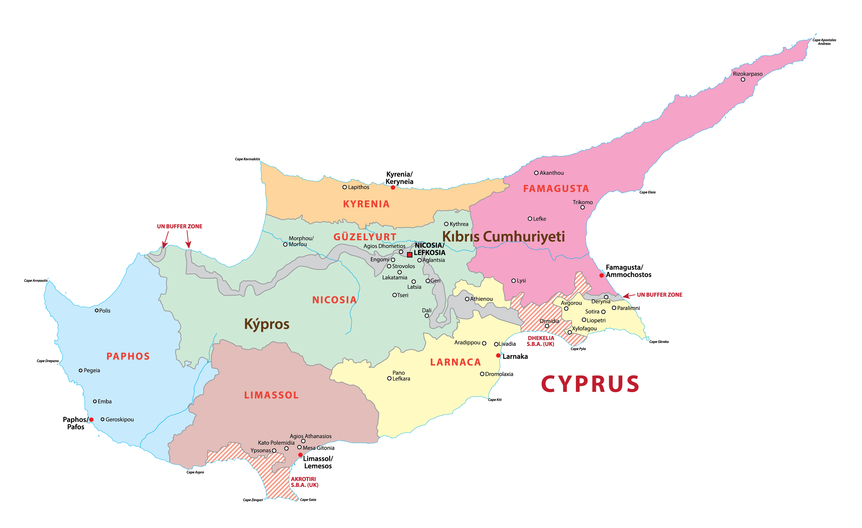 B N N C S P Cyprus Map Kh L N N M