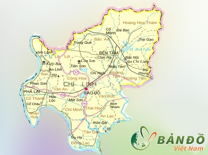 Bản đồ hành chính thành phố Chí Linh